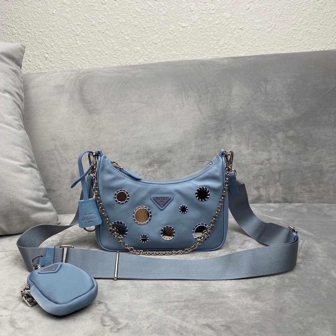 Pra*a 1BH204 Nylon Hobo Bag 22cm 004