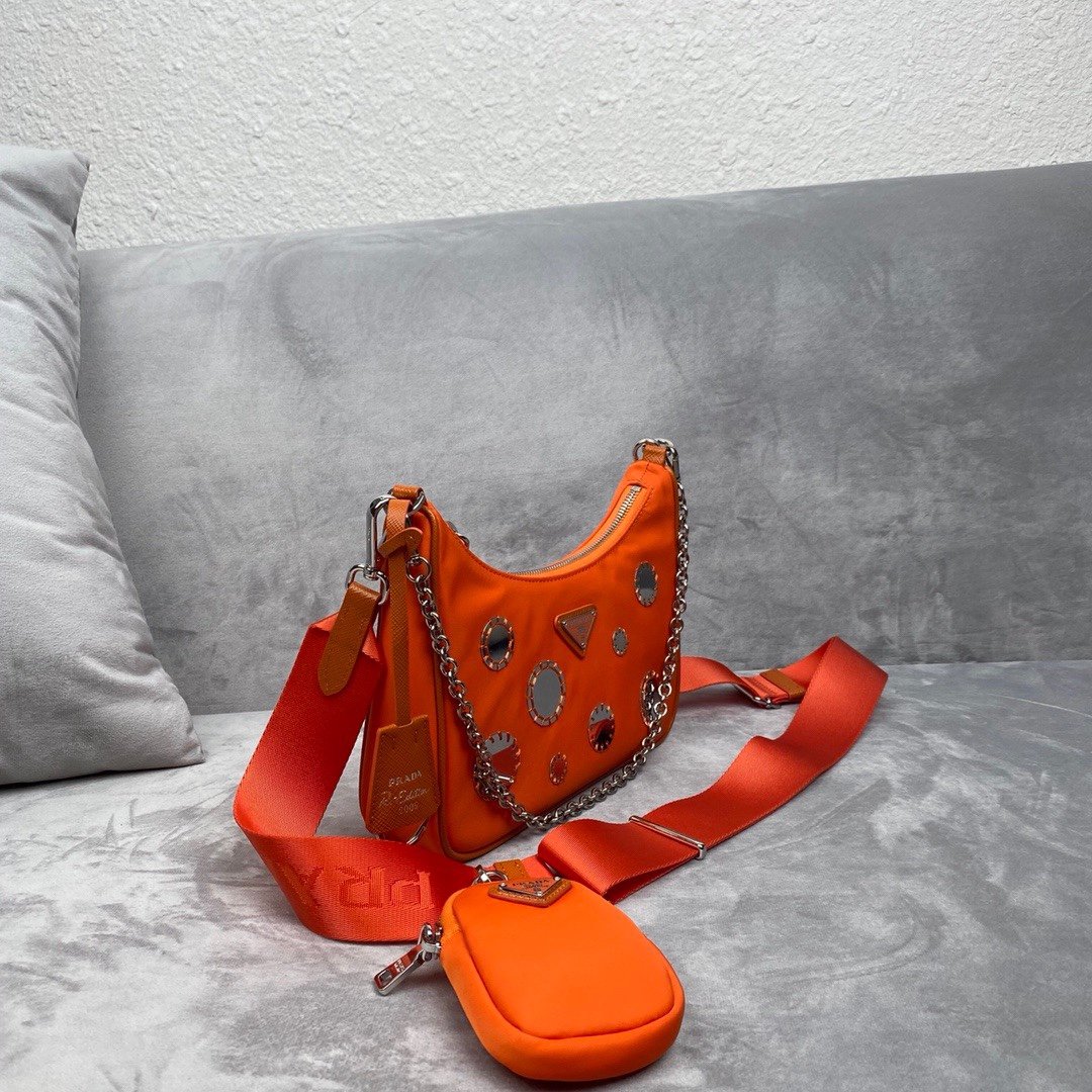 Pra*a 1BH204 Nylon Hobo Bag 22cm 008