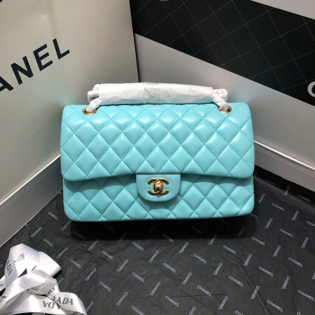 Ch**el Flap bag 25cm Lambskin Gold