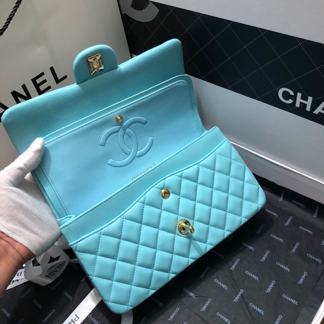 Ch**el Flap bag 25cm Lambskin Gold