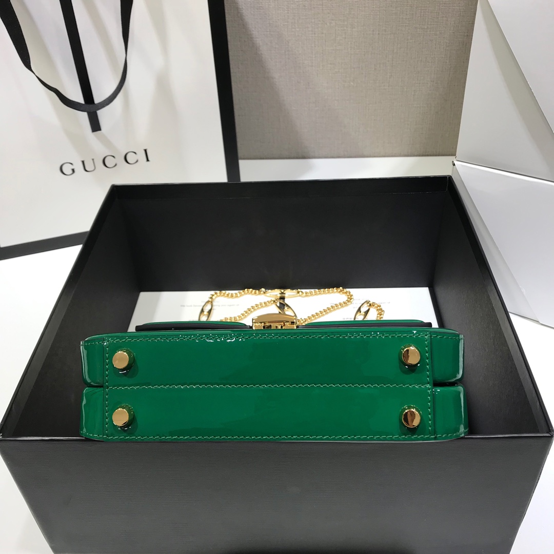 Gvc*1 Sylvie 1969 Black Patent Leather Top Handle Bag