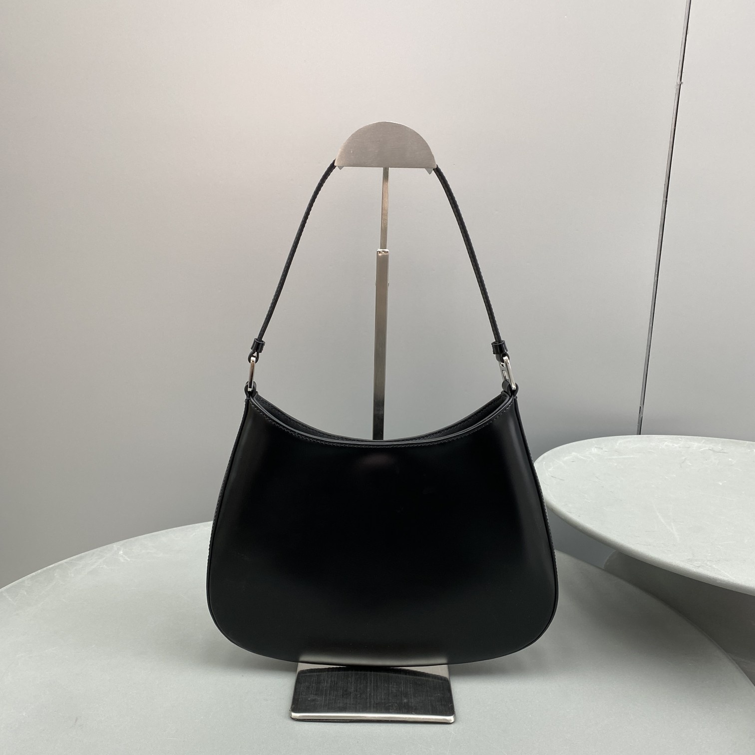 Bagsaaa Pra*a Cleo brushed leather shoulder black bag