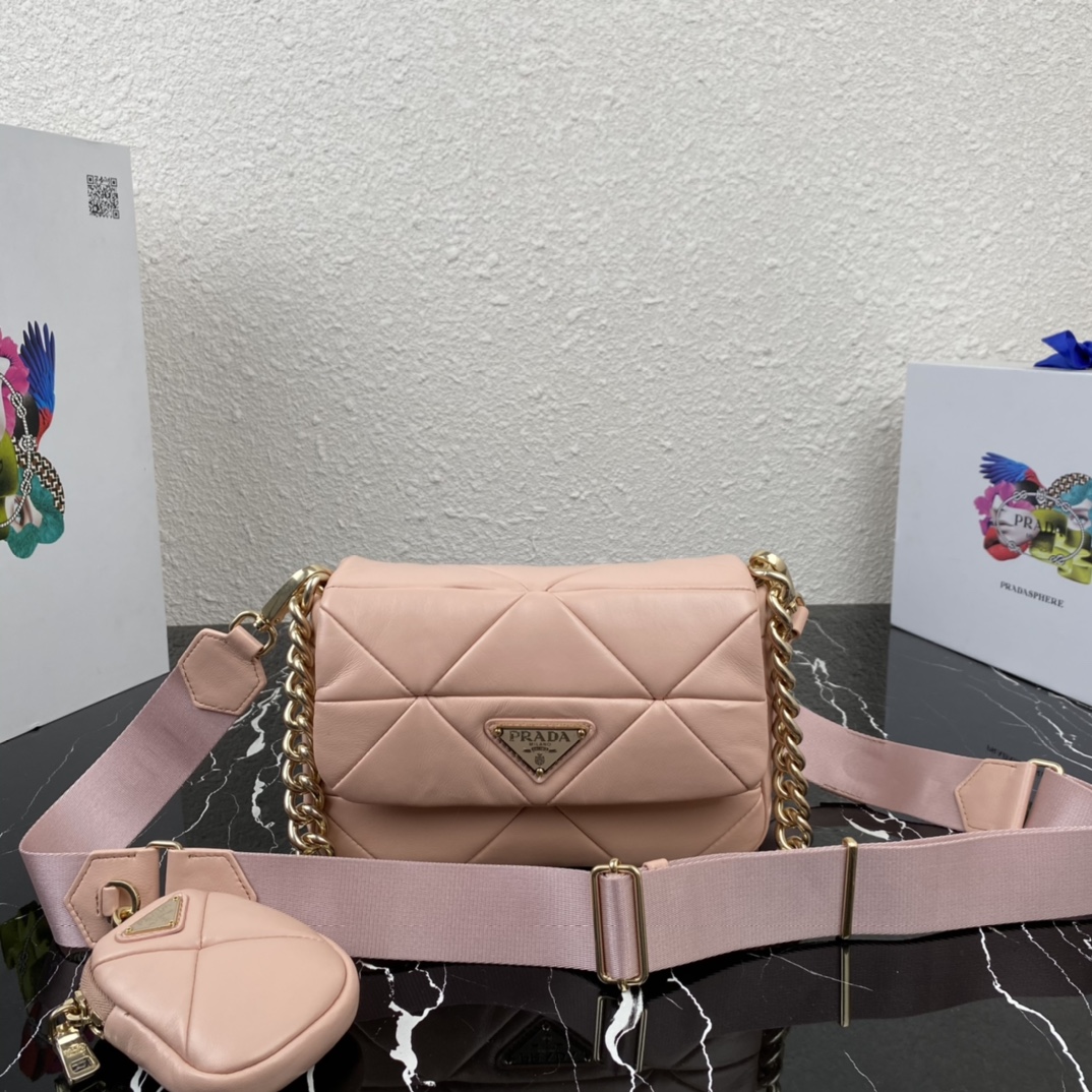 Pra*a System Nappa Leather Patchwork Bag 1BD292