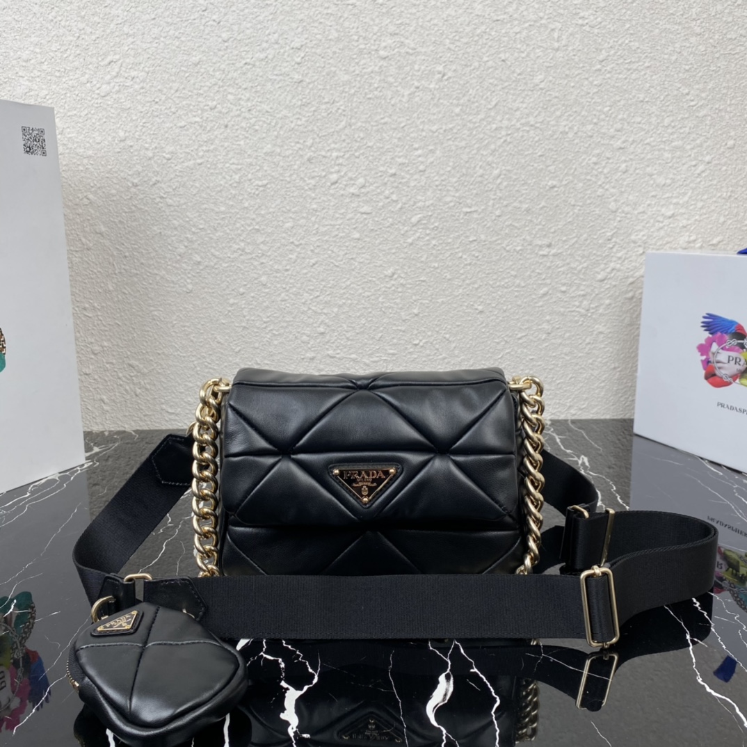 Pra*a System Nappa Leather Patchwork Bag 1BD292 002