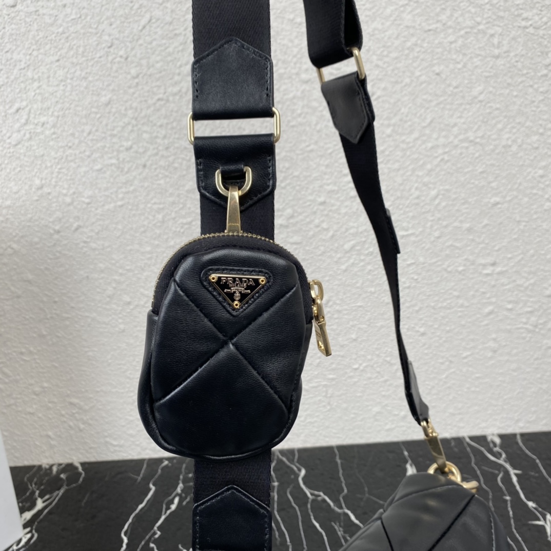 Pra*a System Nappa Leather Patchwork Bag 1BD292 002