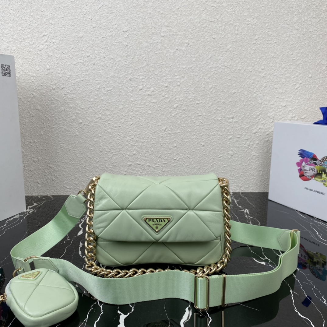 Pra*a System Nappa Leather Patchwork Bag 1BD292 003