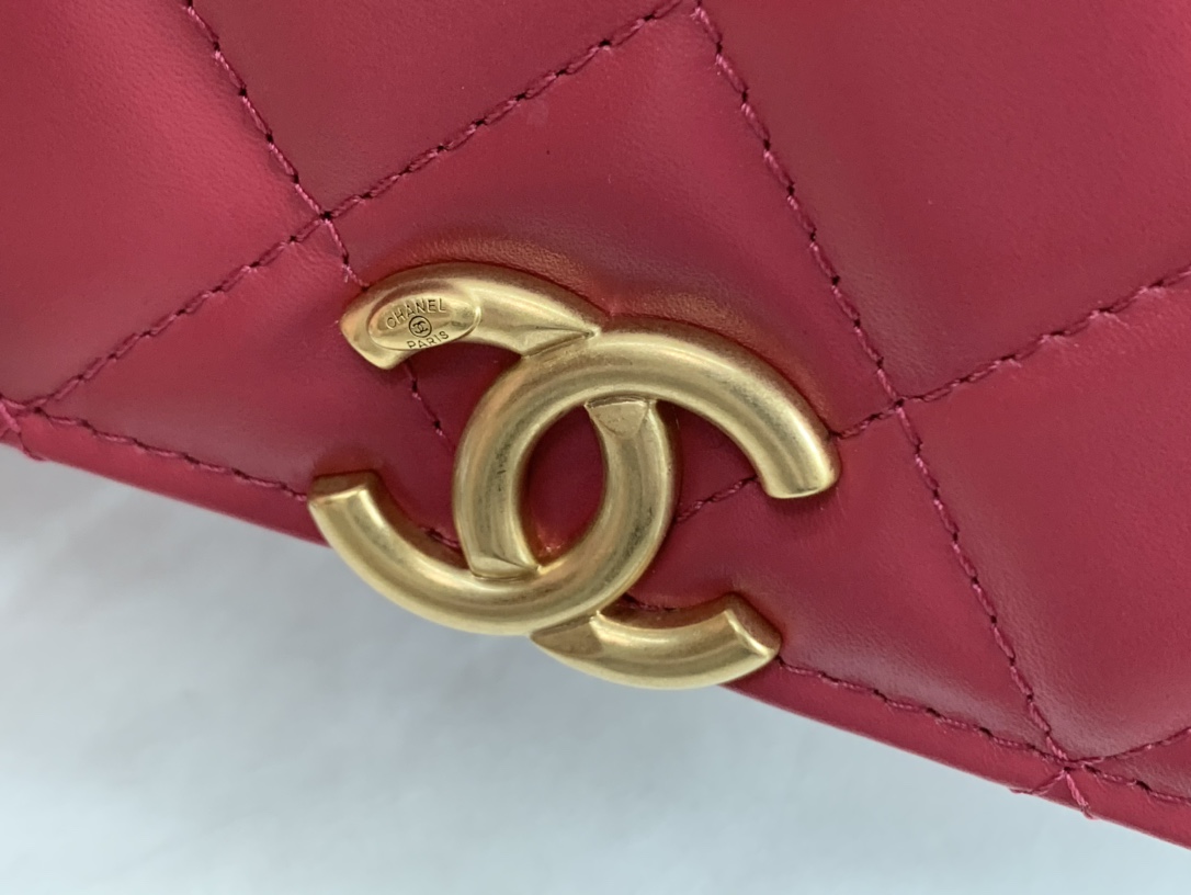 Ch**el Calfskin Wallet On Chain Woc Bag 001