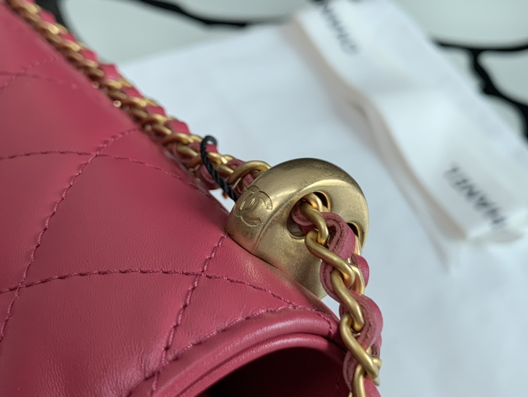 Ch**el Calfskin Wallet On Chain Woc Bag 001