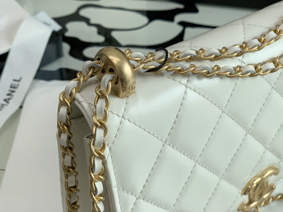 Ch**el Calfskin Wallet On Chain Woc Bag 002
