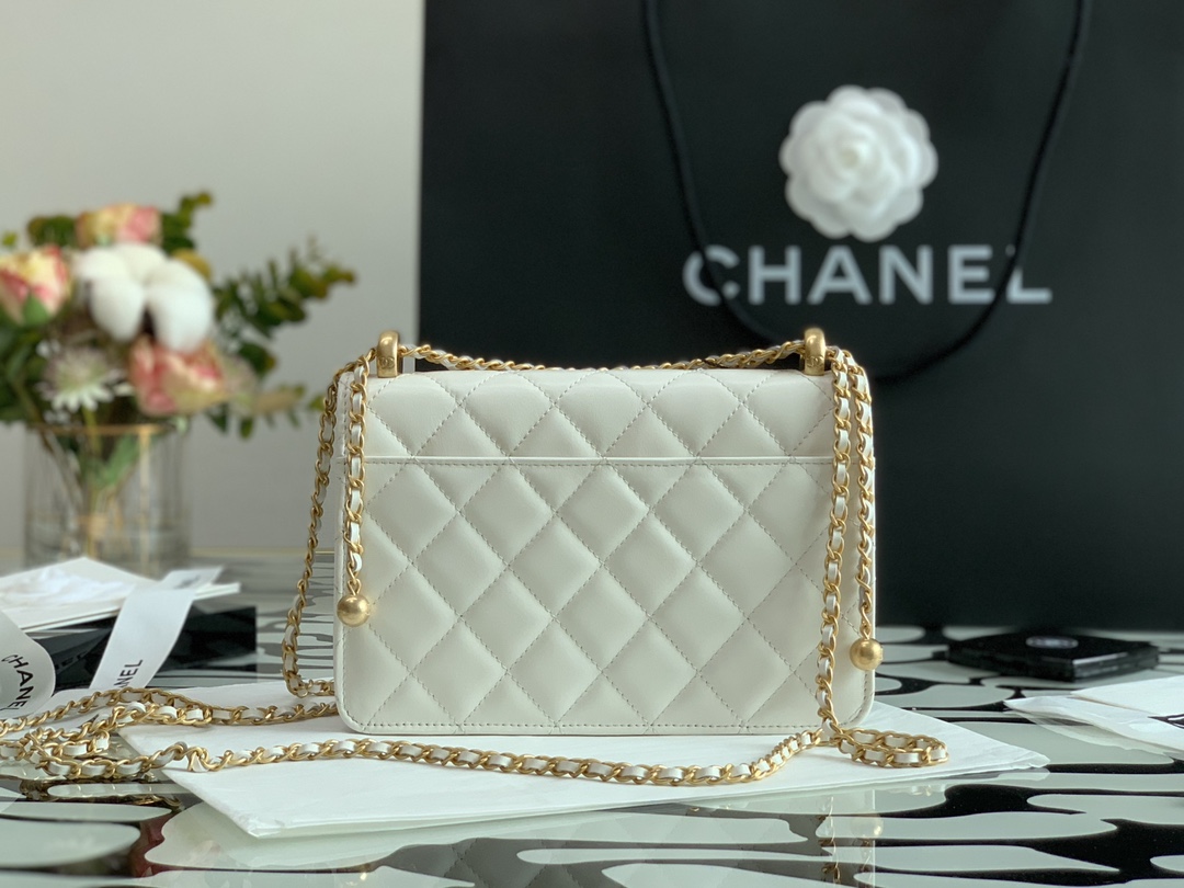 Ch**el Calfskin Wallet On Chain Woc Bag 002
