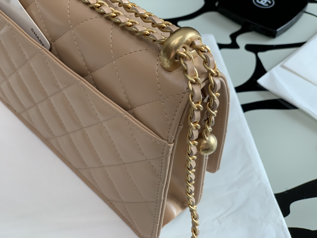 Ch**el Calfskin Wallet On Chain Woc Bag 003