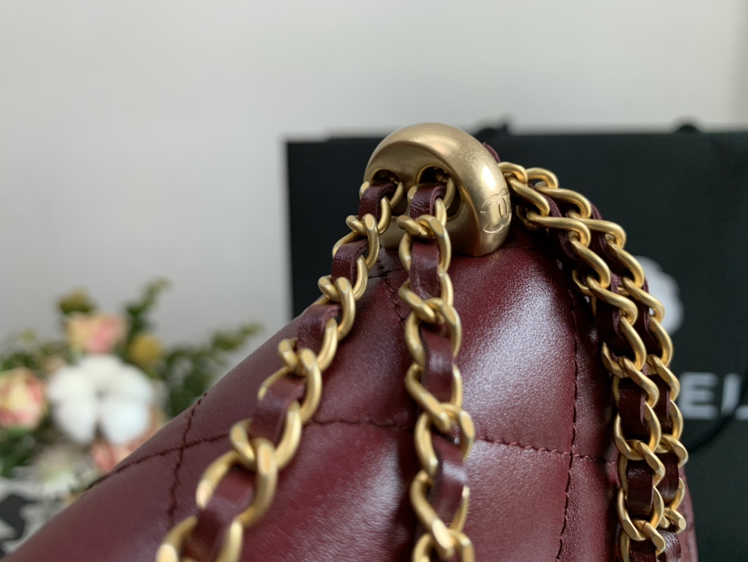 Ch**el Calfskin Wallet On Chain Woc Bag 004