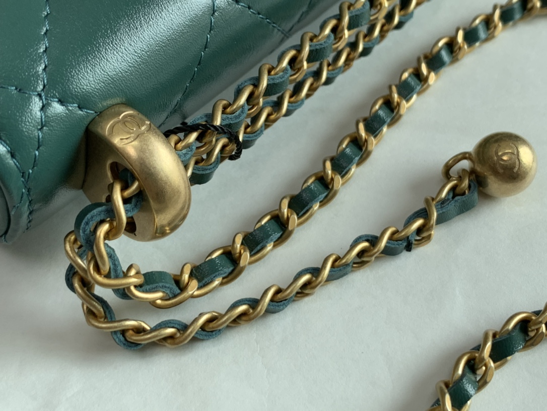 Ch**el Calfskin Wallet On Chain Woc Bag 005
