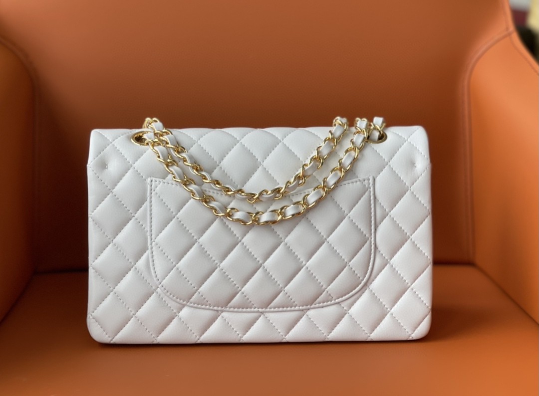 Ch**el Flap bag 25cm lambskin White