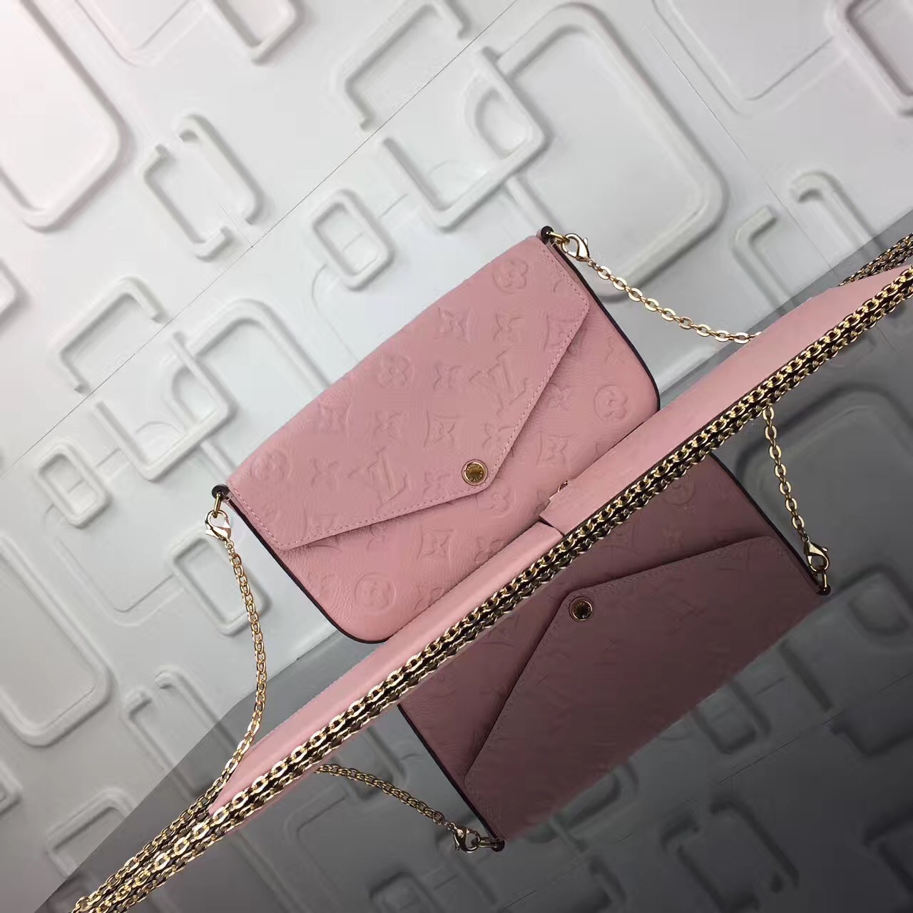 Bagsaaa L0vis Vvtt0n M82608 Pochette Félicie Bag Rose Pink - 21 x 12 x 3 cm