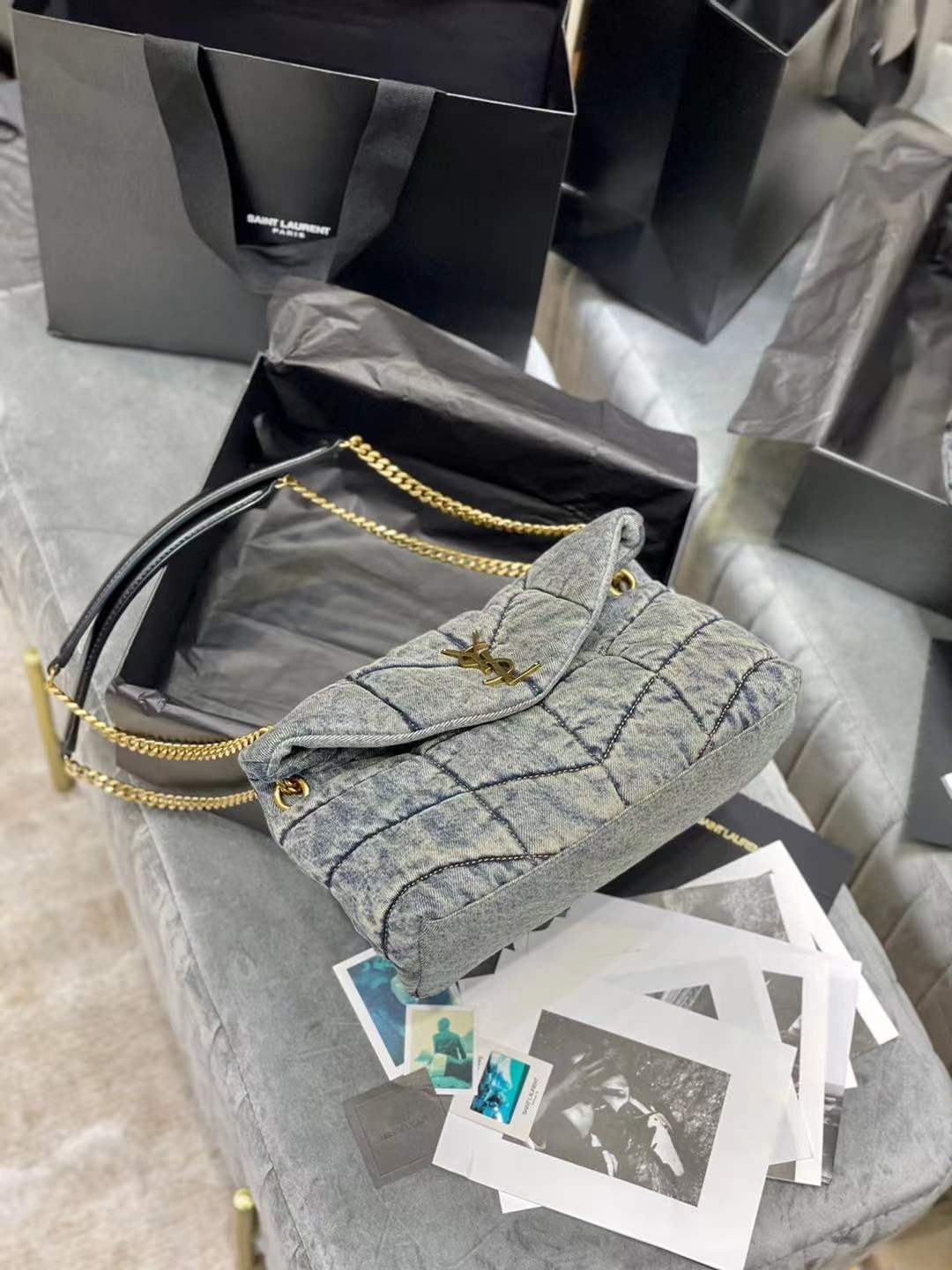 Y51 Sa1nt Lau*nt PUFFER MEDIUM BAG 577475