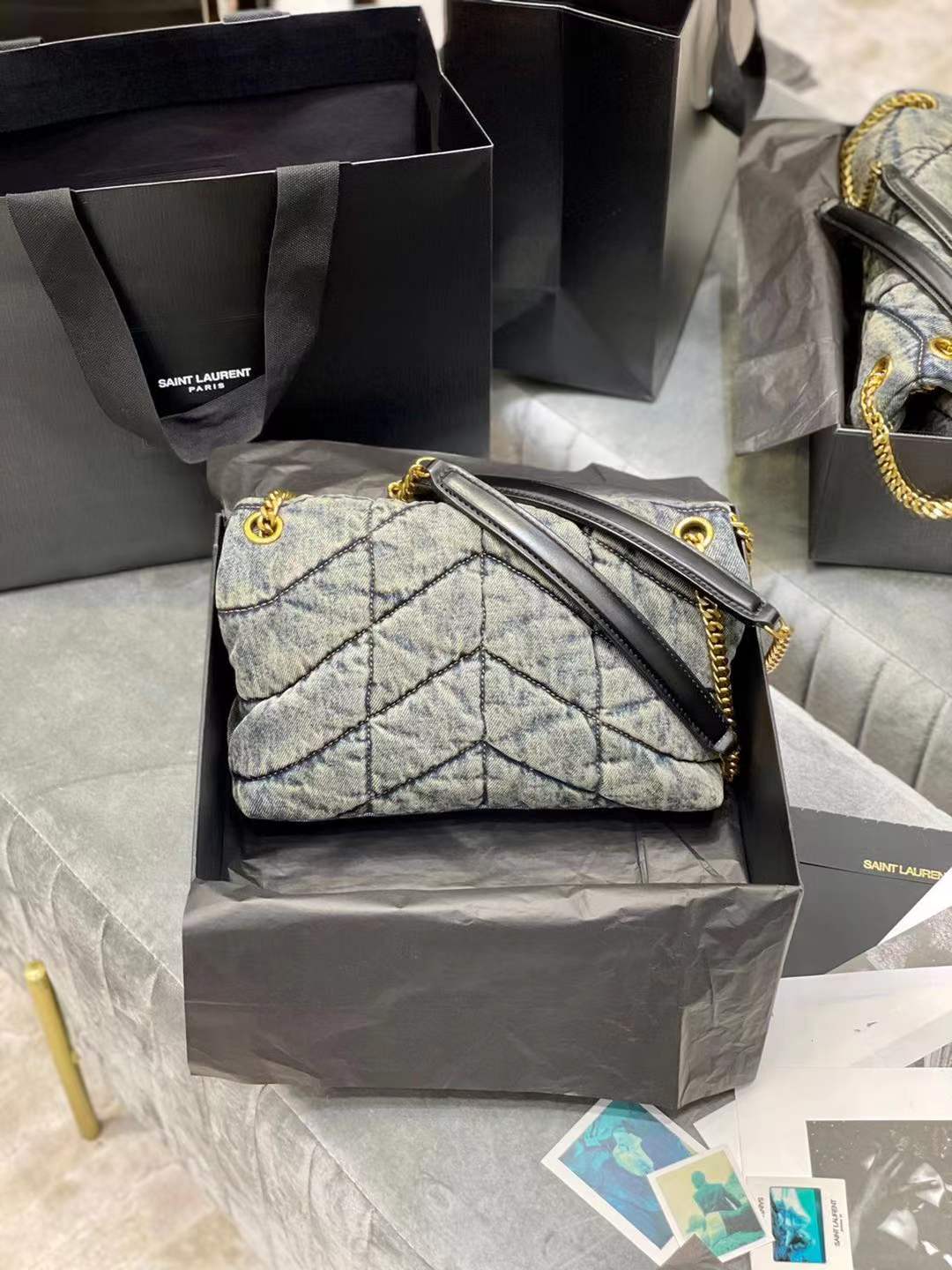 Y51 Sa1nt Lau*nt PUFFER MEDIUM BAG 577475