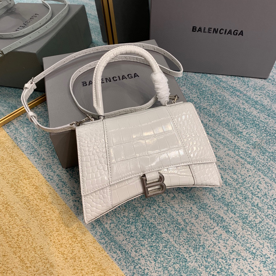 Ba1en*iaga Hourglass Bag 24cm White