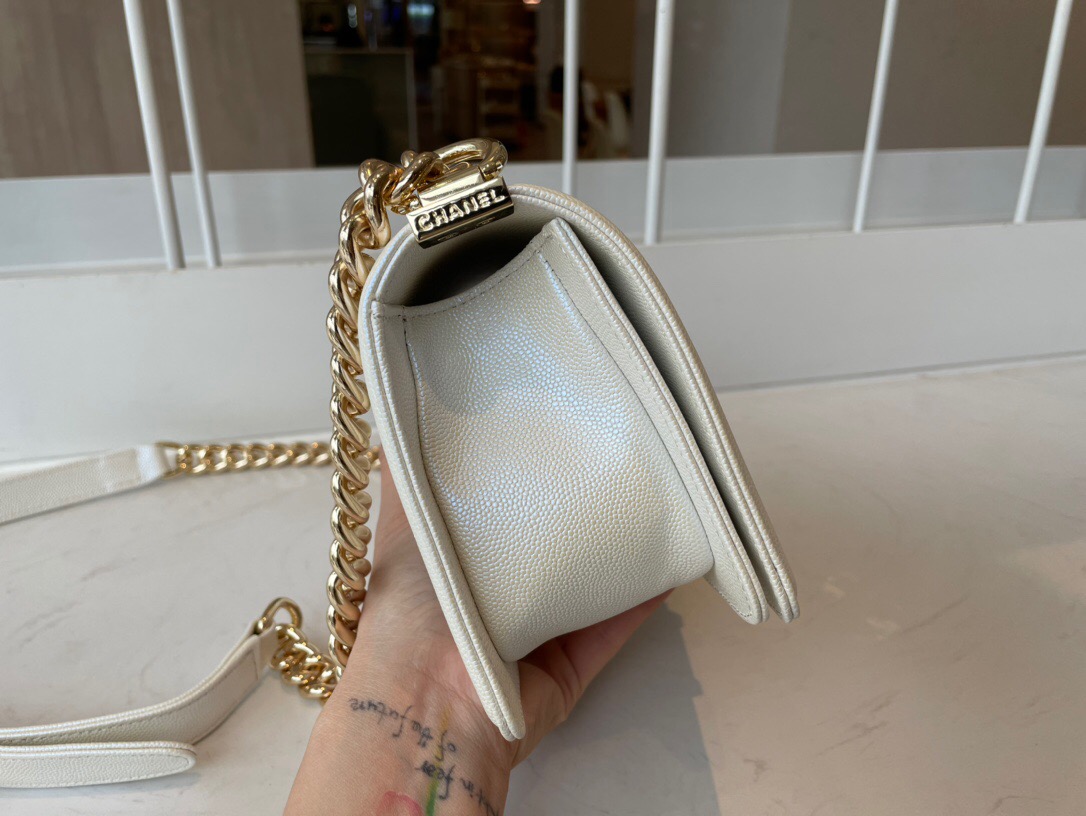 Ch**el Small Boy bag Calfskin 20cm