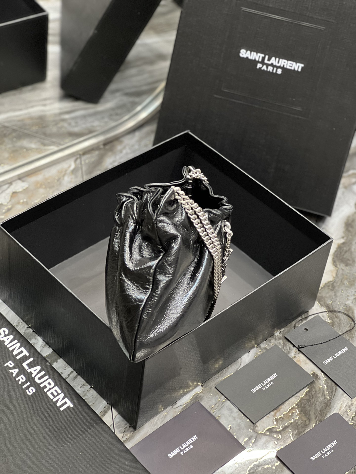 Y51 Mini leather shoulder bag black
