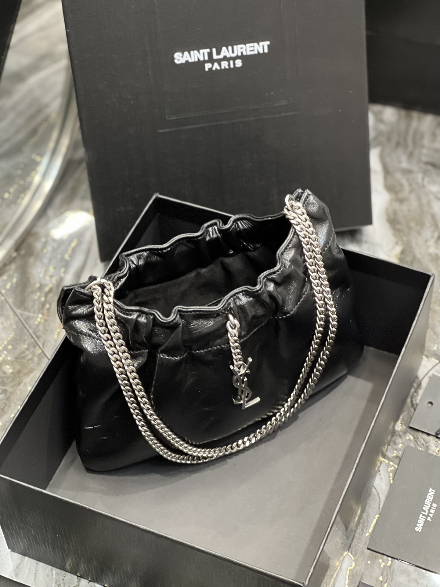 Y51 Mini leather shoulder bag black