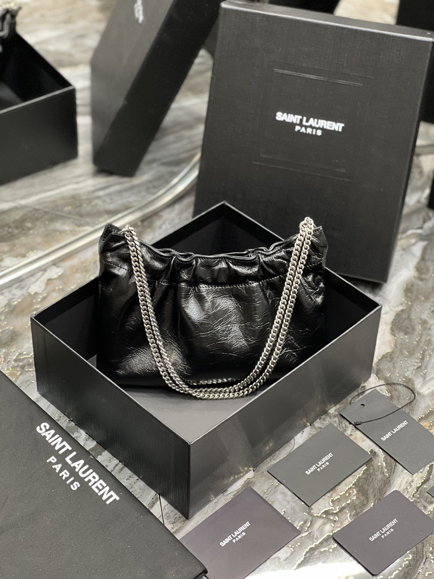Y51 Mini leather shoulder bag black