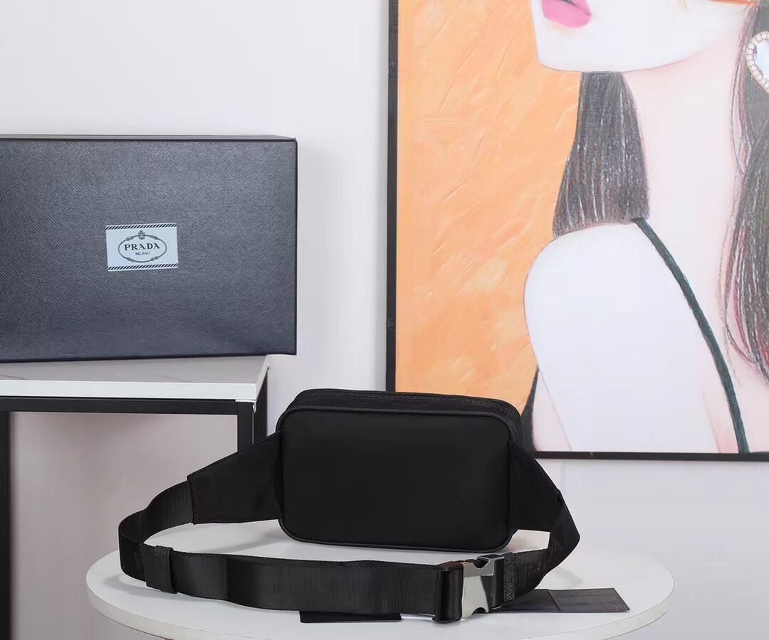 Pra*a Re-Nylon and Saffiano leather belt bag