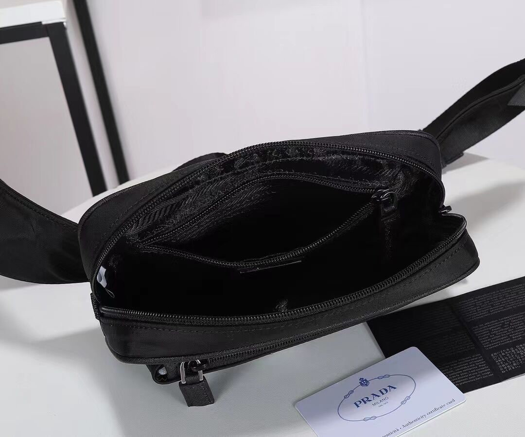 Pra*a Re-Nylon and Saffiano leather belt bag