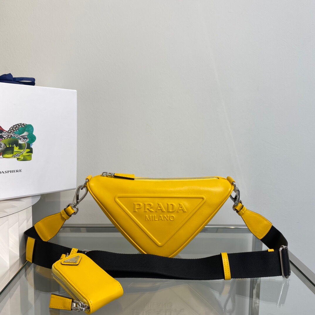 Pra*a Triangle leather shoulder bag
