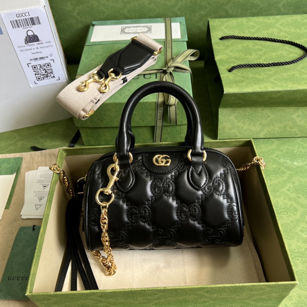 Gvc*1 matelasse leather top handle bag