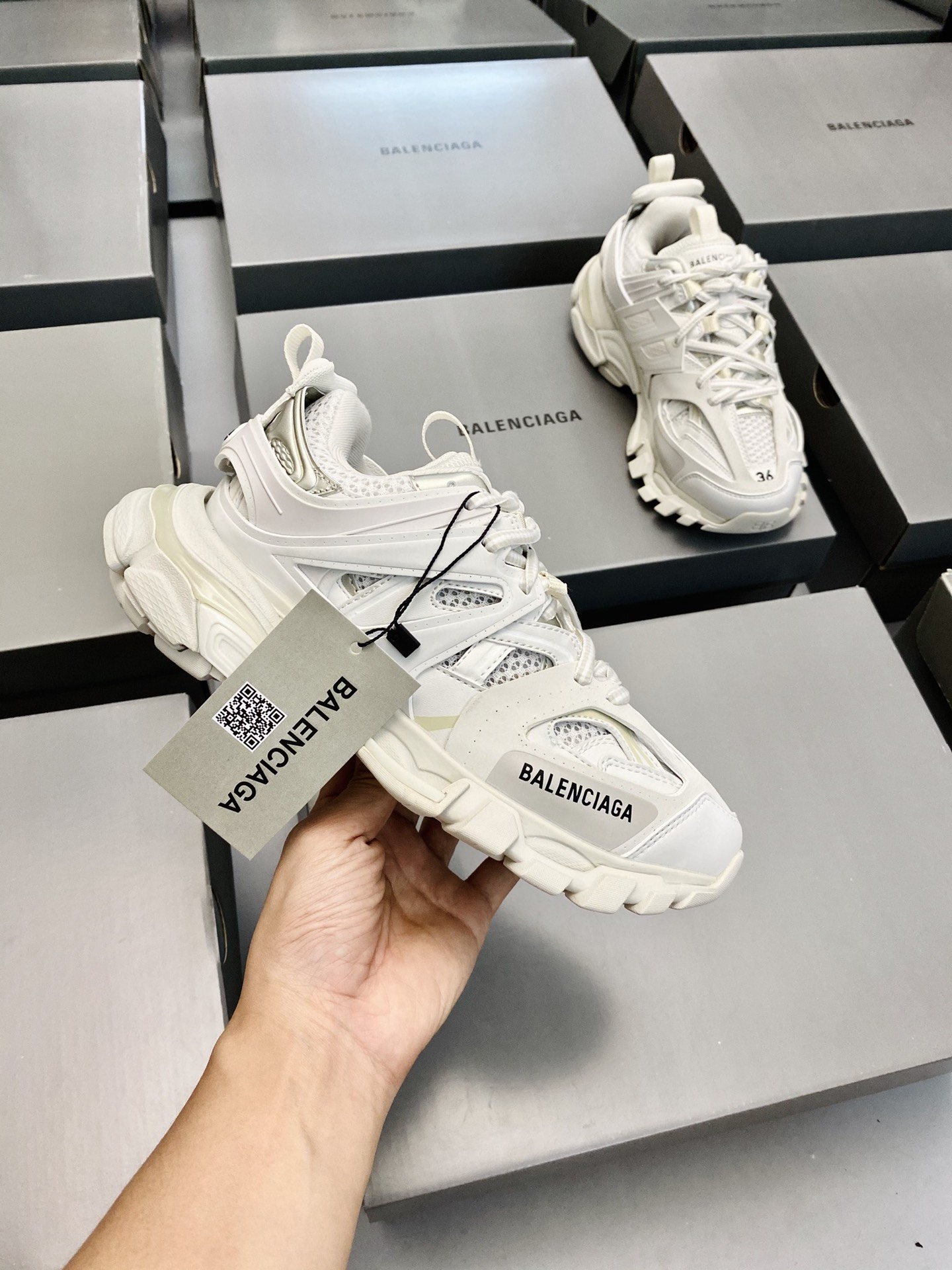 Ba1en*iaga Track Sneakers White