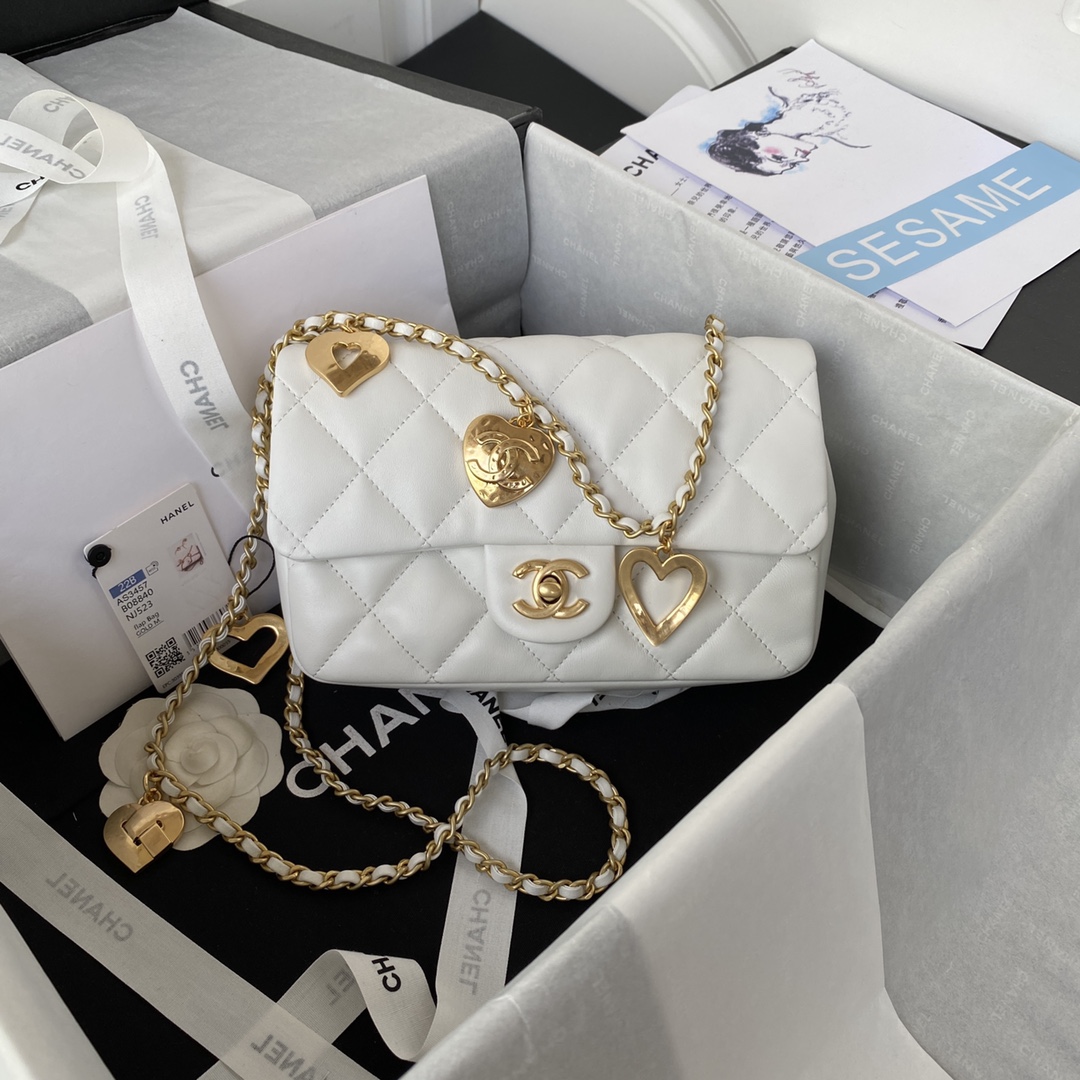 Ch**el Flap Bag White AS3457 