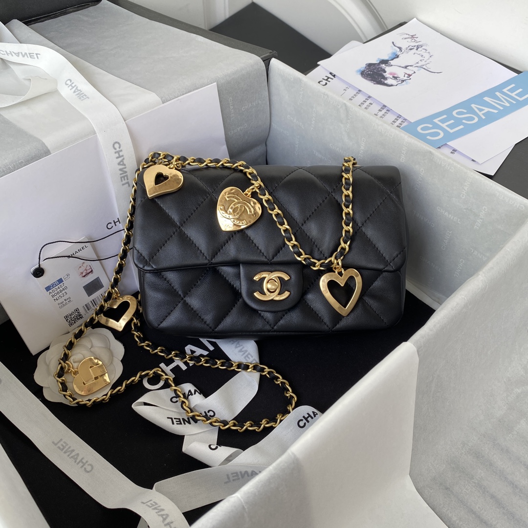 Ch**el Flap Bag Black AS3457