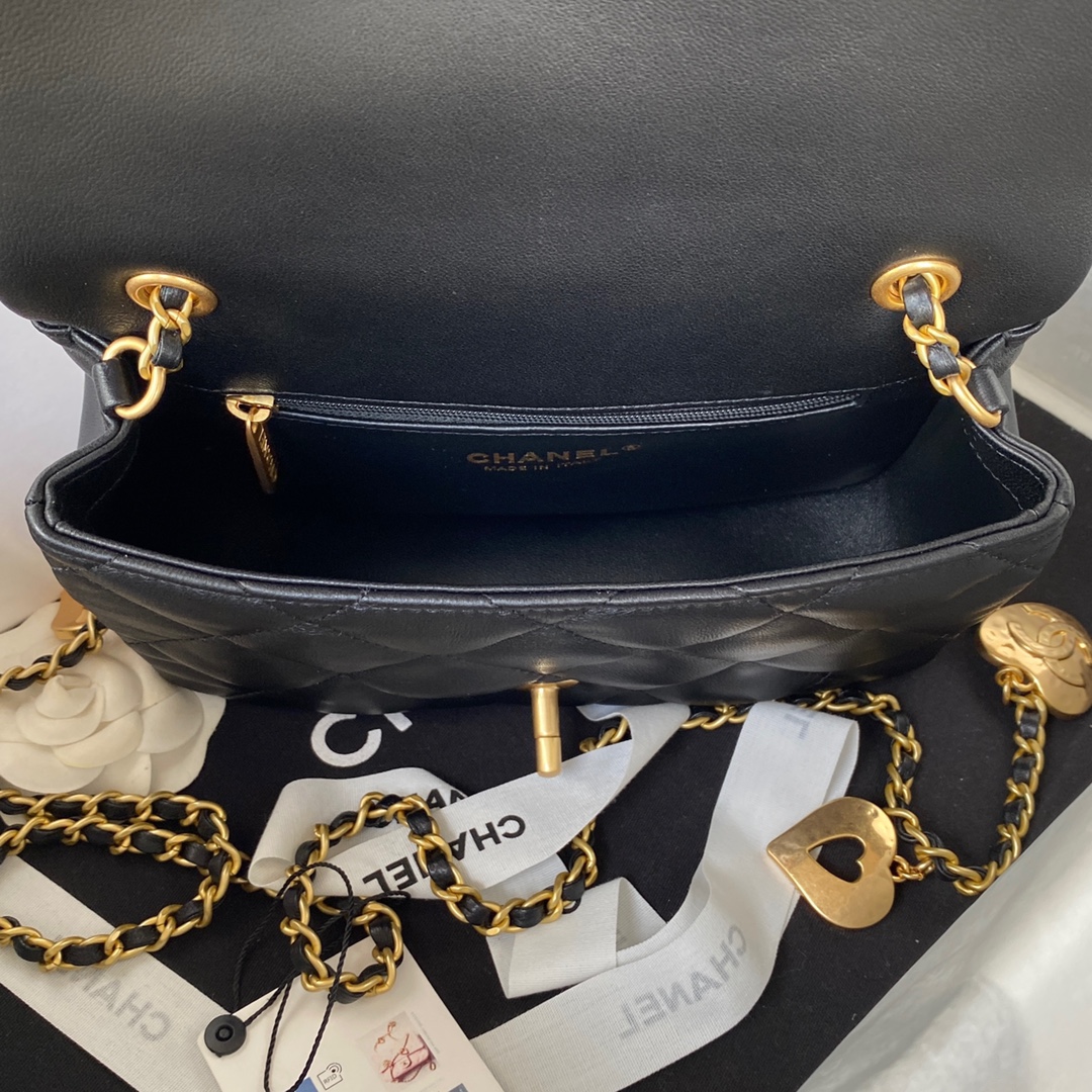 Ch**el Flap Bag Black AS3457