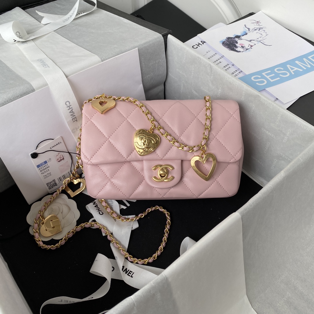 Ch**el Flap Bag Pink AS3457