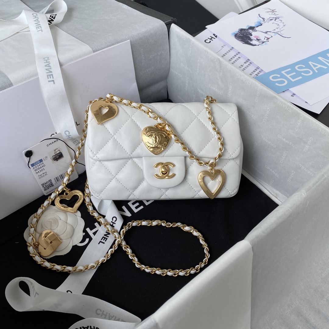Ch**el Flap Bag White AS3456