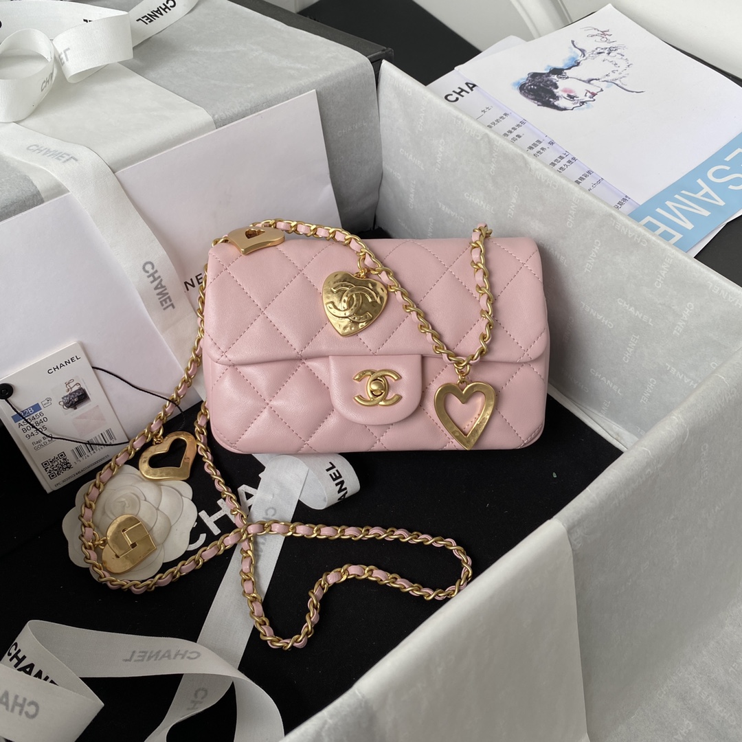 Ch**el Flap Bag Pink AS3456