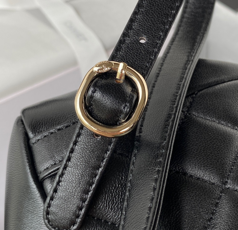 Ch**el Backpack Lambskin AS2908 Black