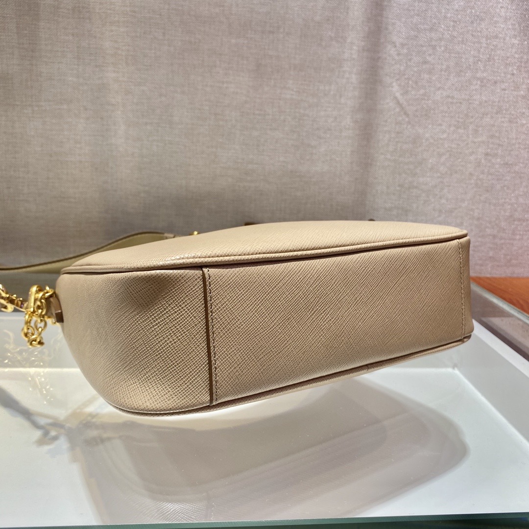 Pra*a Re-Edition 2005 Saffiano Leather Bag Beige 1BH204 Beige