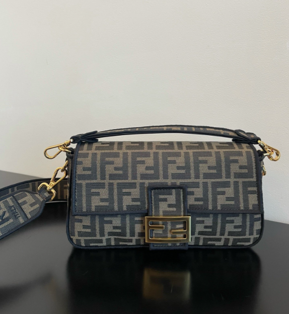 F**di Baguette Brown fabric bag 