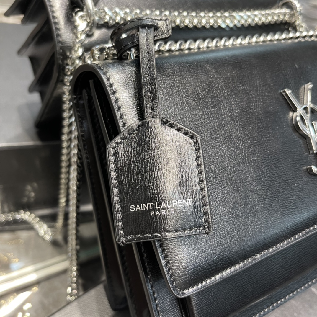 Y51 Monogram Sunset Leather Crossbody Bag 634723 Black with Silver hardware