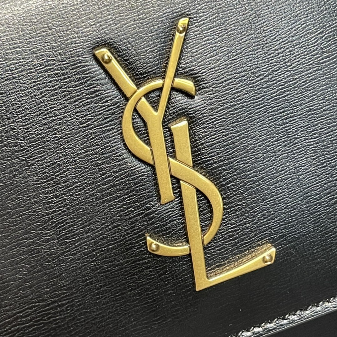 Y51 Monogram Sunset Leather Crossbody Bag 442906 Black with gold hardware 22cm