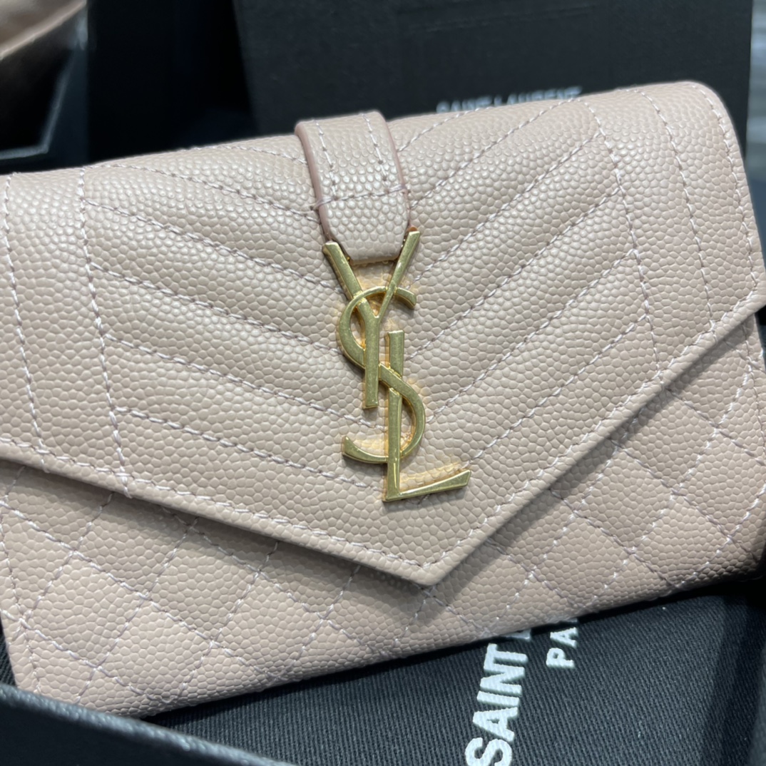 Y51 Caviar Pink With Gold Hardware Wallet A026K