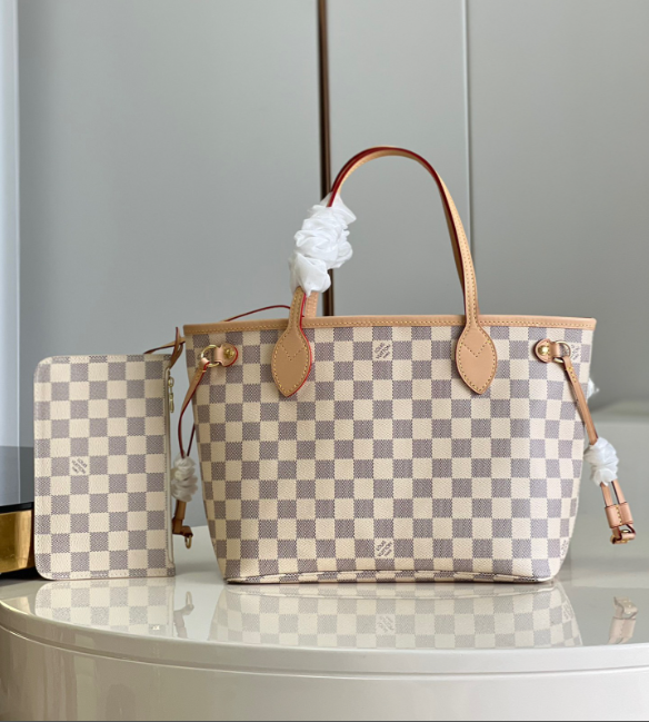 Bagsaaa LV N40605 Neverfull PM Tote Bag Damier Azur - 29cm