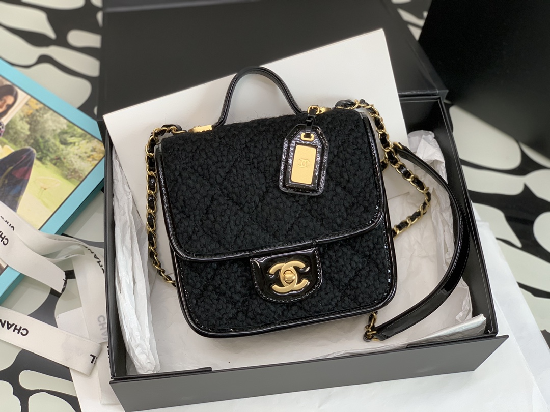 Ch**el Mini Flap Bag Black 17cm
