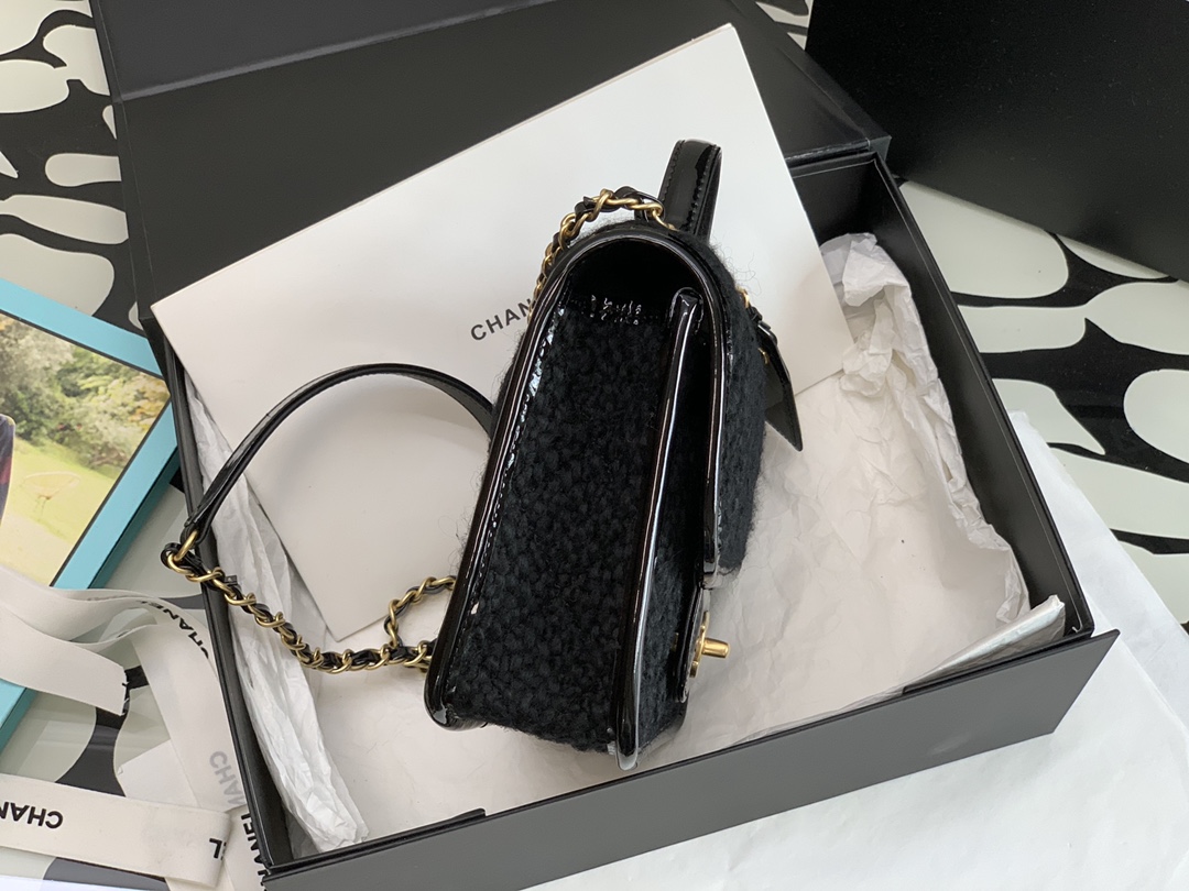 Ch**el Mini Flap Bag Black 17cm