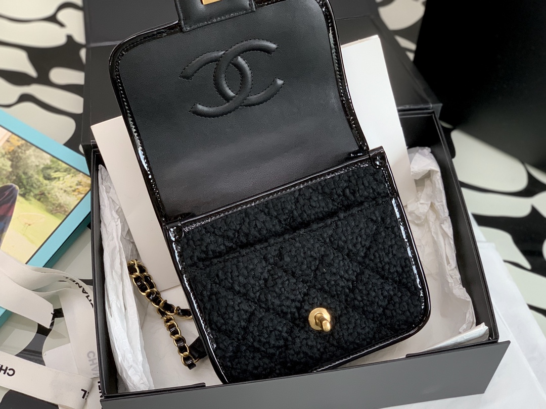 Ch**el Mini Flap Bag Black 17cm