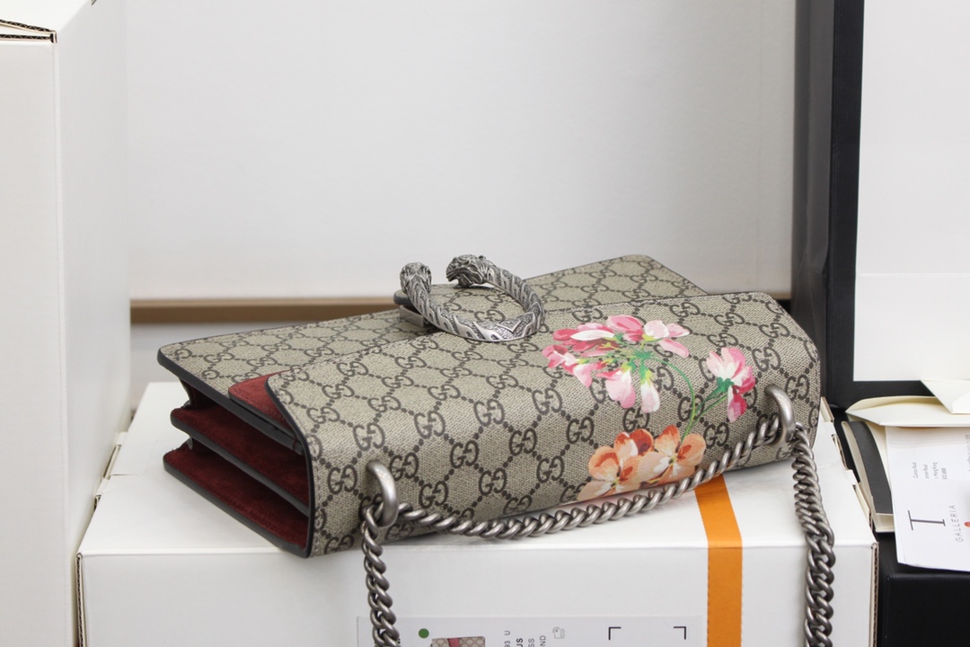 Gvc*1 Dionysus Blooms Bag In Kahki with purplish red 400249