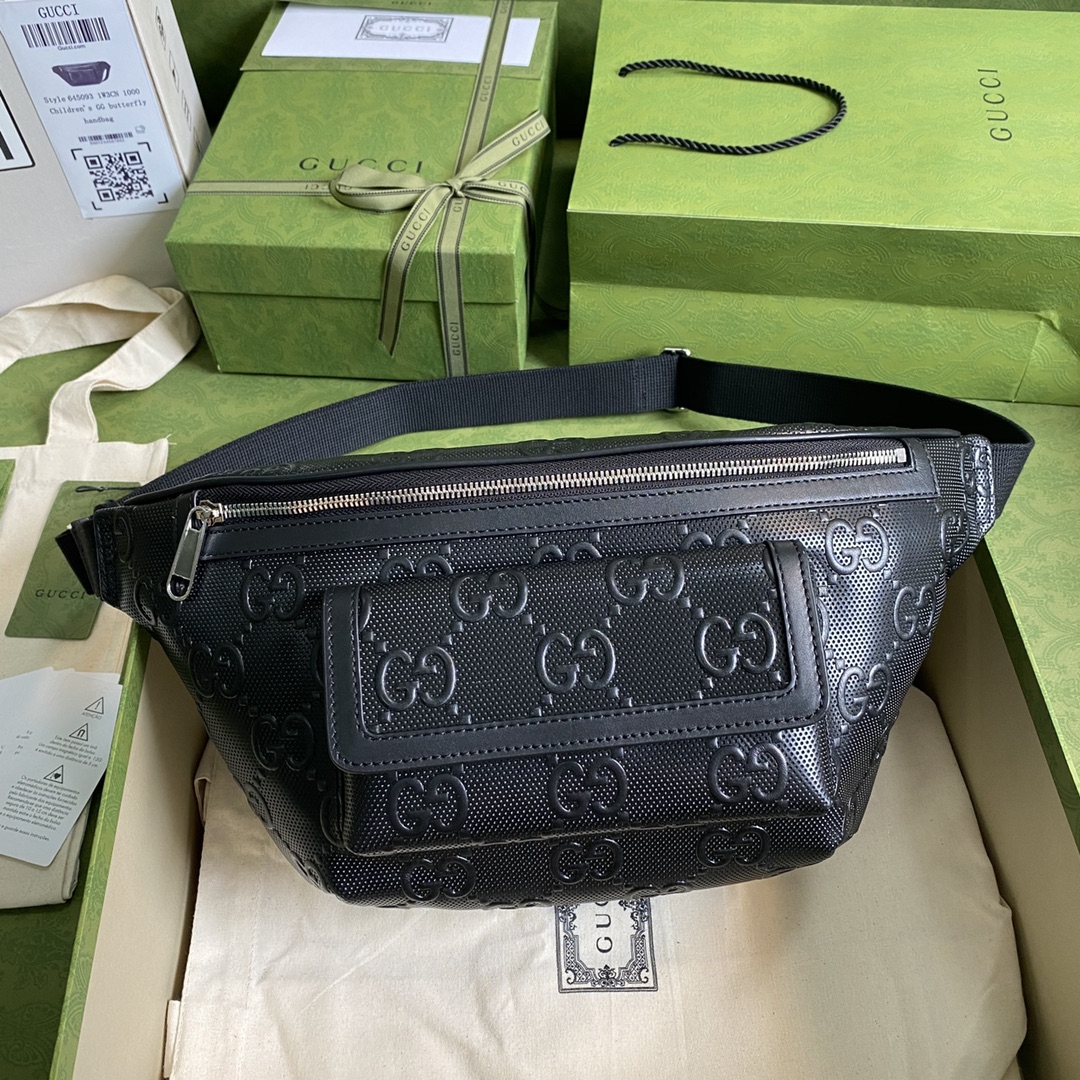 Gvc*1 GG Embossed Belt Bag Black