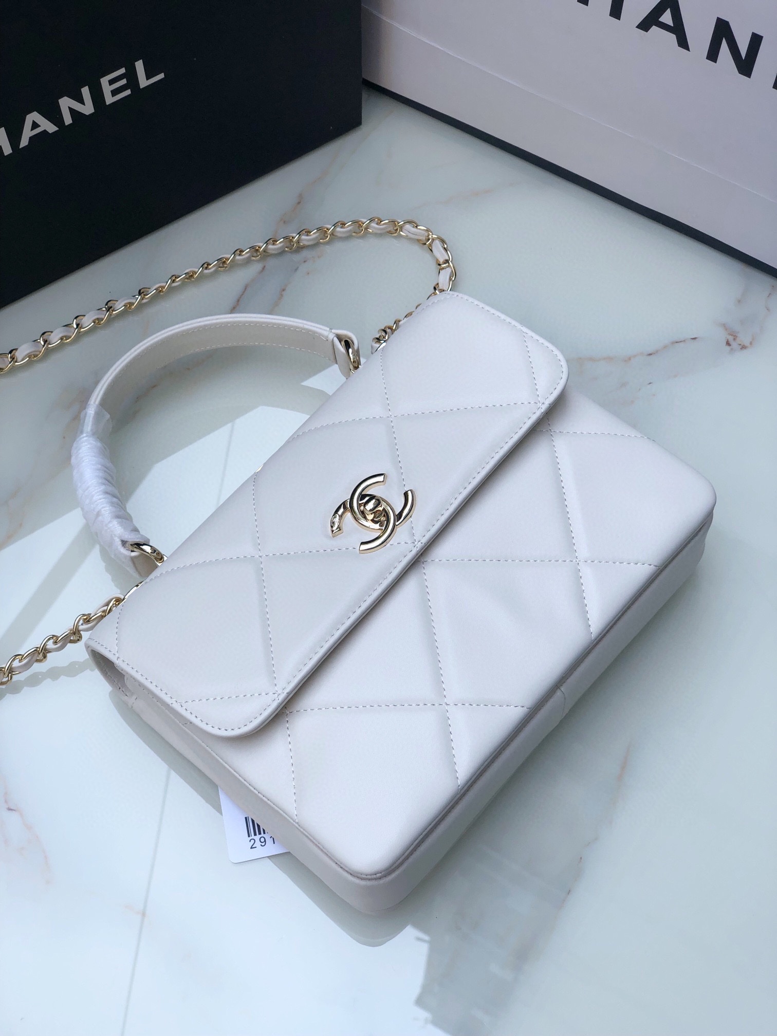 Ch**el Trendy CC Handbag White